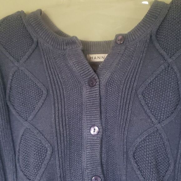 Hannah Women’s XL Blue Open-Front Cardigan Sweater | Lightweight Cozy Layer - Picture 3 of 5